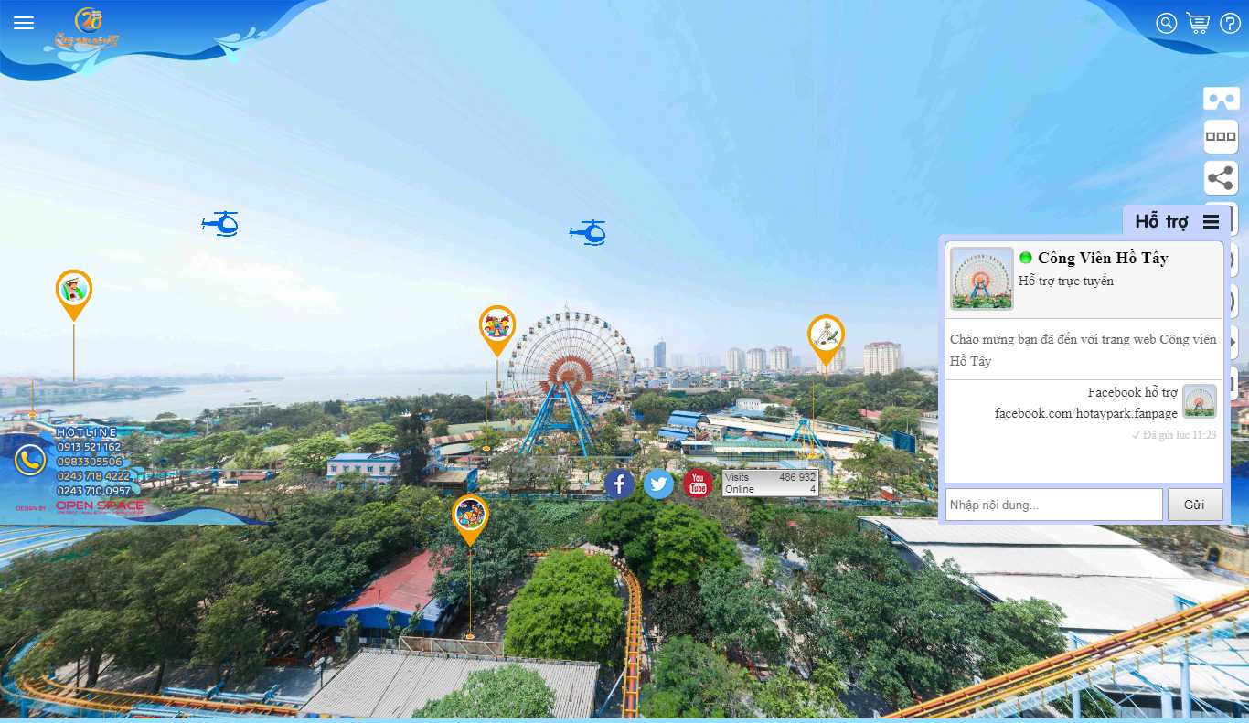 Thiết kế trang Web khu vui chơi - www.congvienhotay.vn