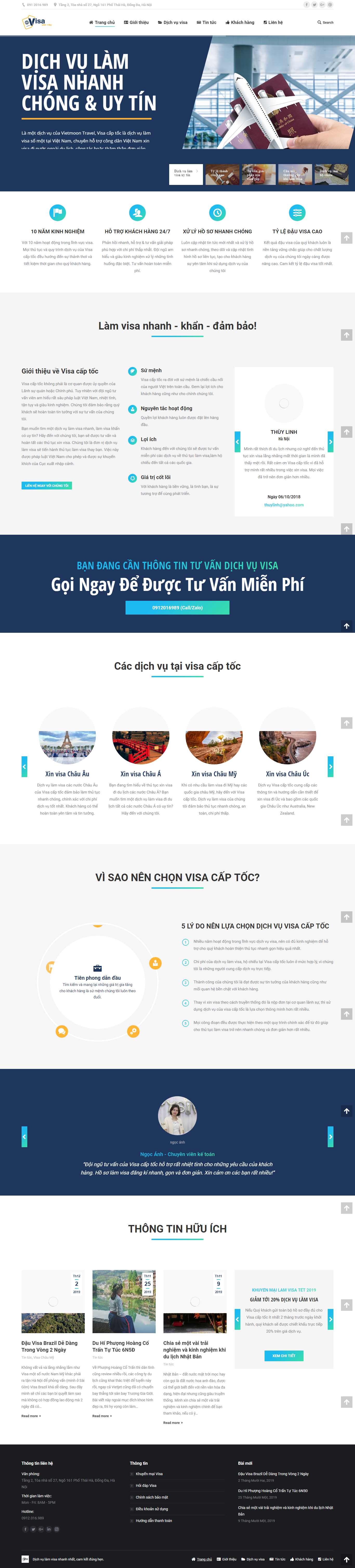 Thiết kế trang Web xuất nhập cảnh - visacaptoc.com