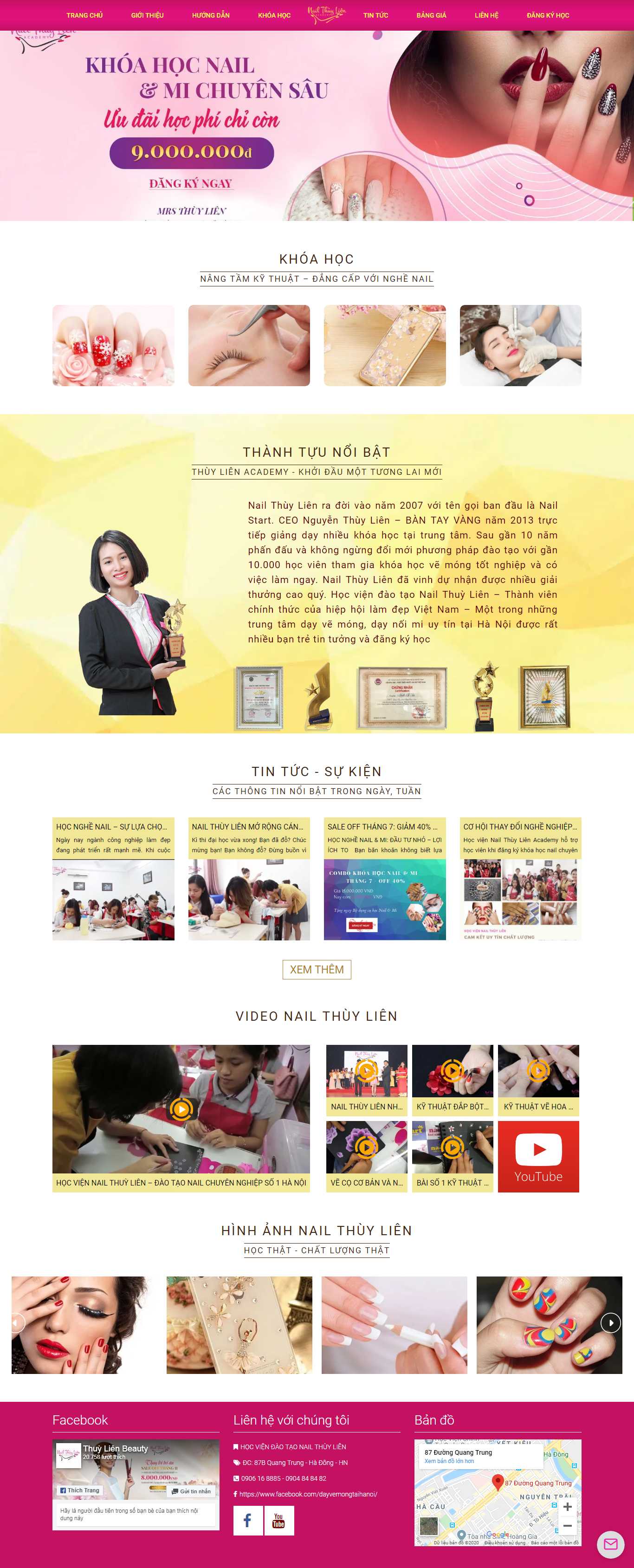 Thiết kế trang Web tiệm nails - nailthuylien.com