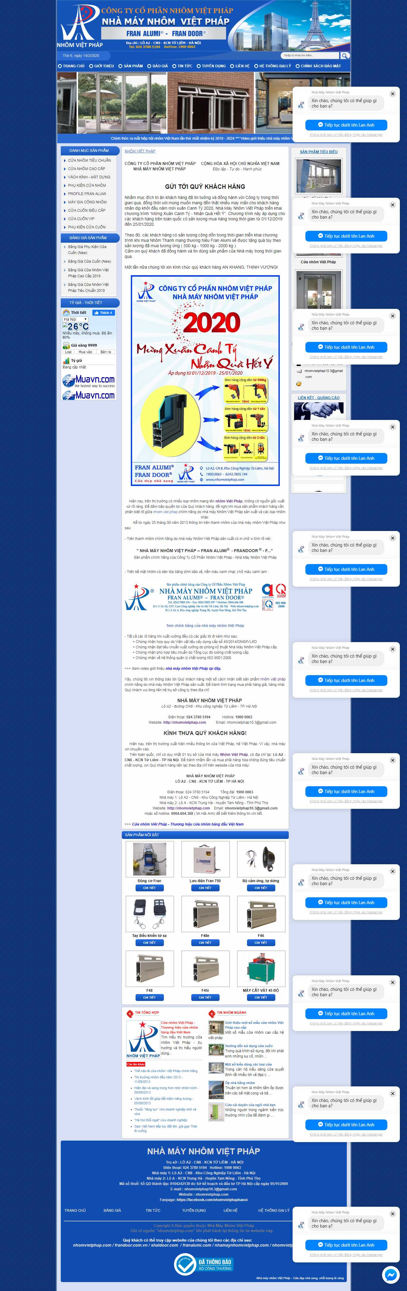 Thiết kế trang Web nhà máy - nhomvietphap.com