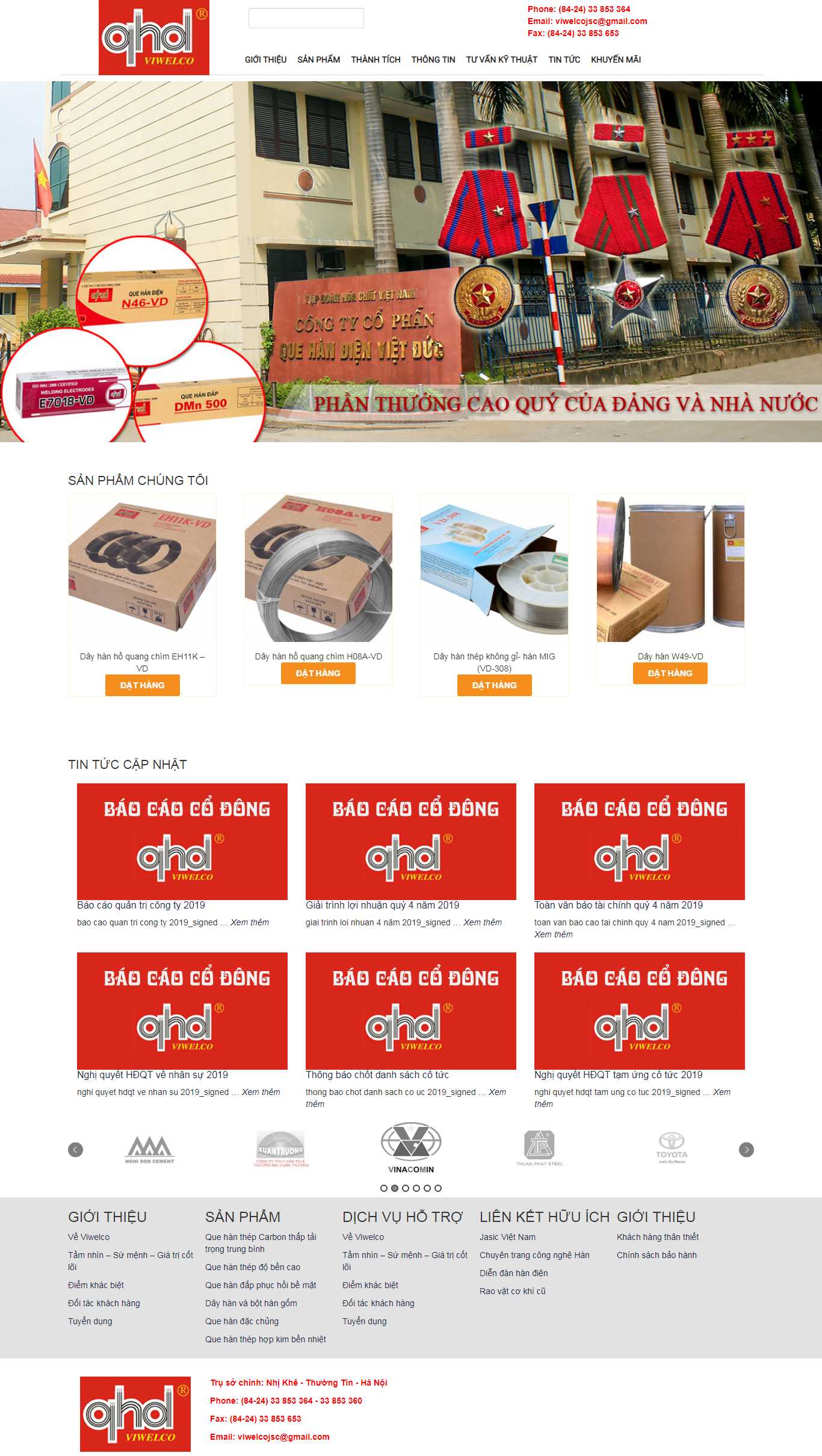 Thiết kế trang Web nhà máy - viwelco.com.vn