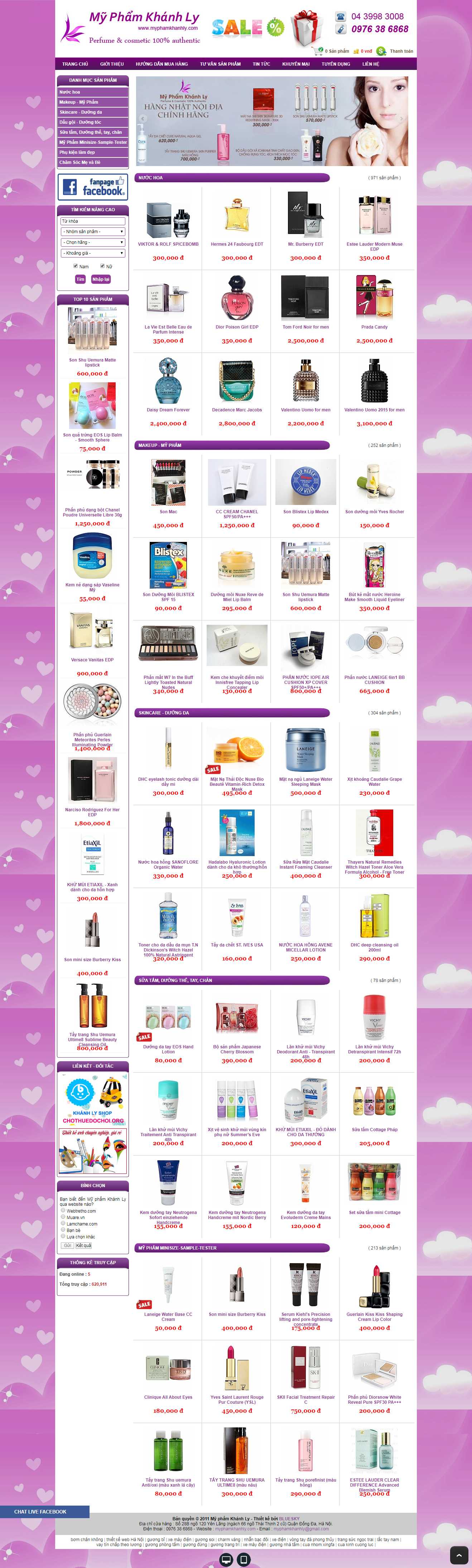Thiết kế trang Web hàng xách tay - myphamkhanhly.com
