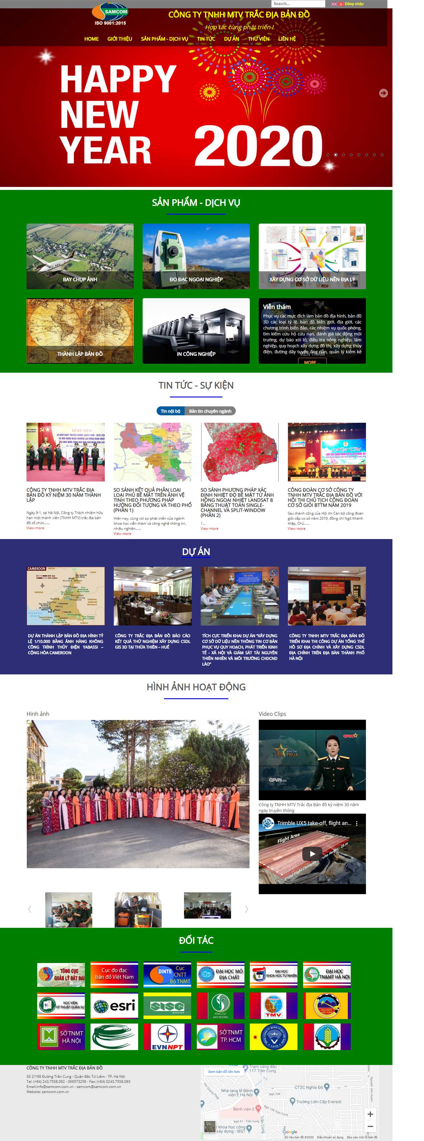 Thiết kế trang Web đồ trắc địa - samcom.com.vn