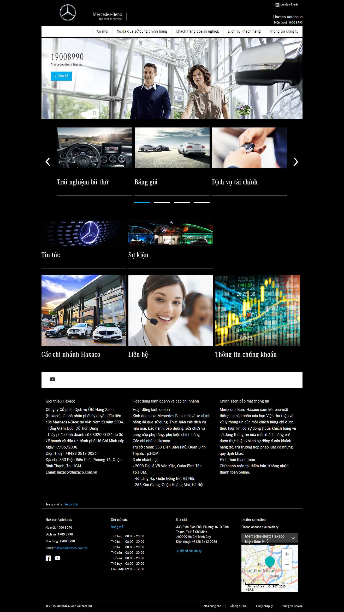 Thiết kế trang Web bán xe hơi - www.haxaco.mercedes-benz.com.vn