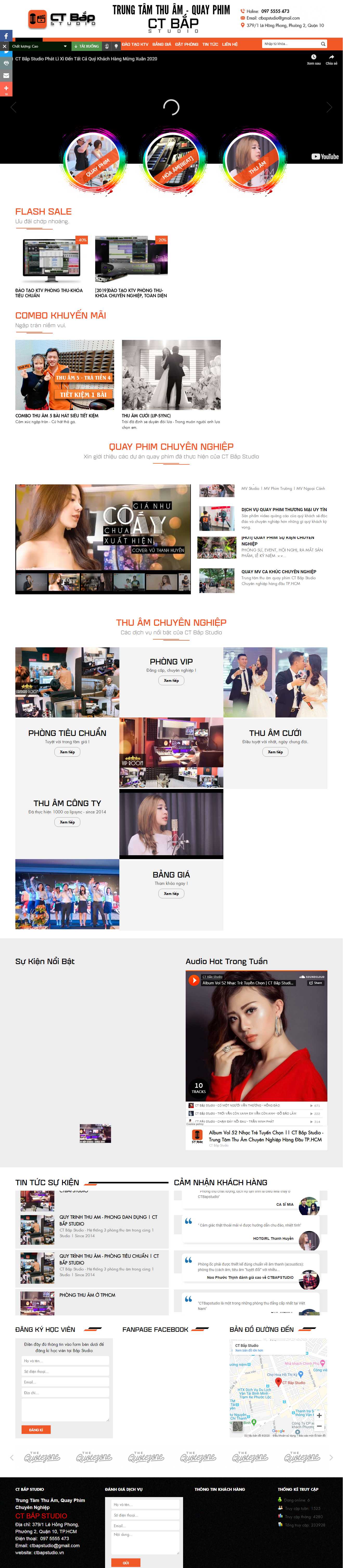Thiết kế trang Web phòng thu âm - ctbapstudio.vn