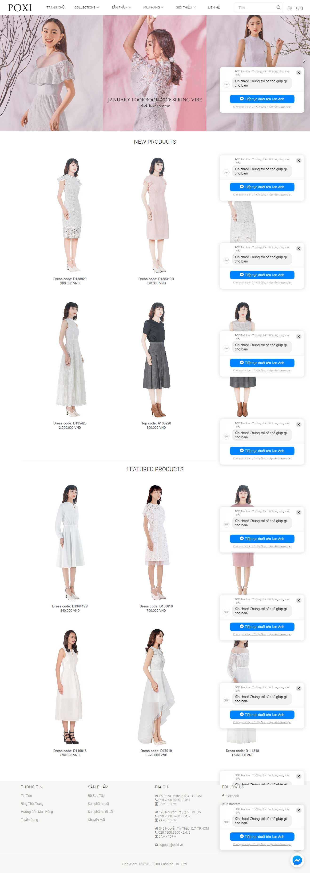 Thiết kế trang Web thời trang nữ - poxi.vn