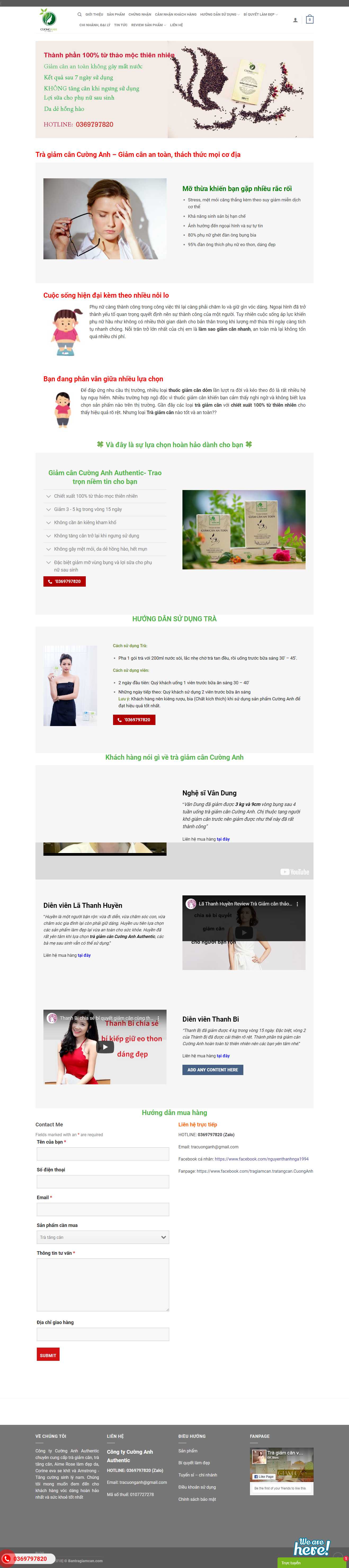 Thiết kế trang Web thuốc giảm cân - bantragiamcan.com
