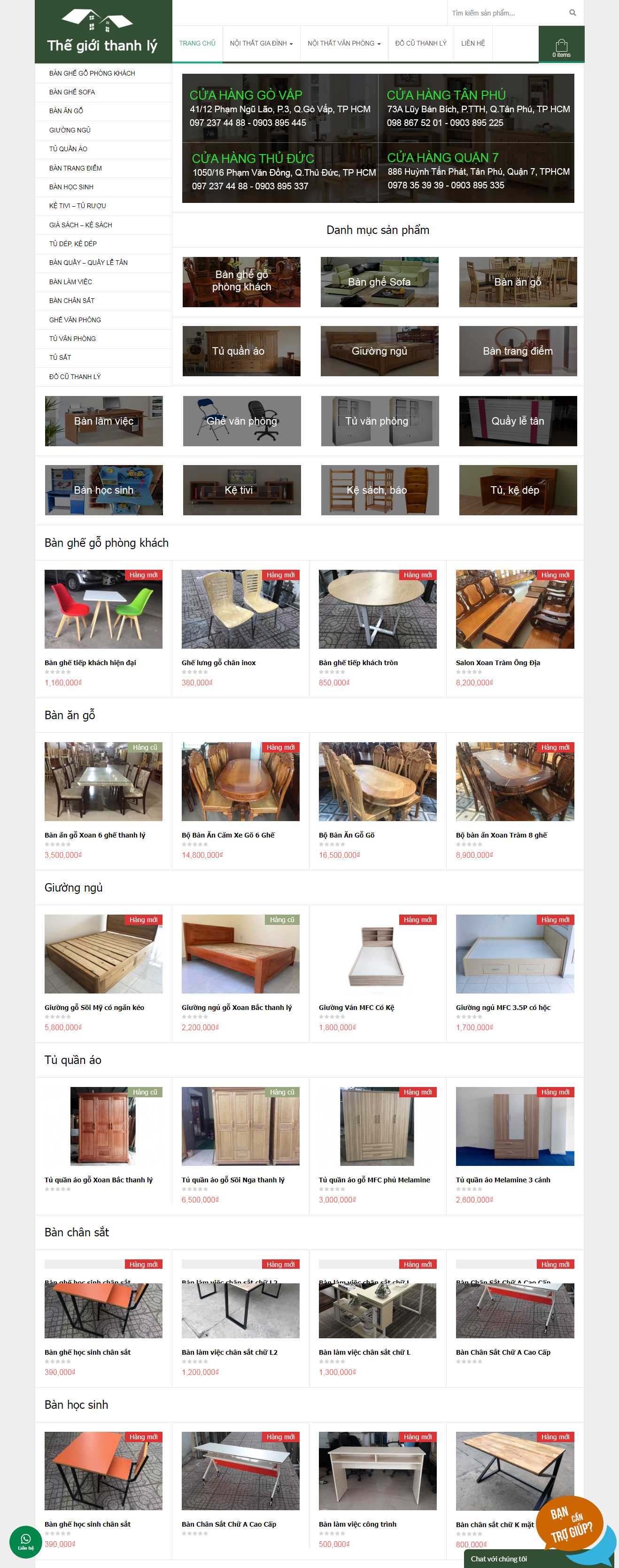 Thiết kế trang Web bán đồ cũ - thegioithanhly.vn