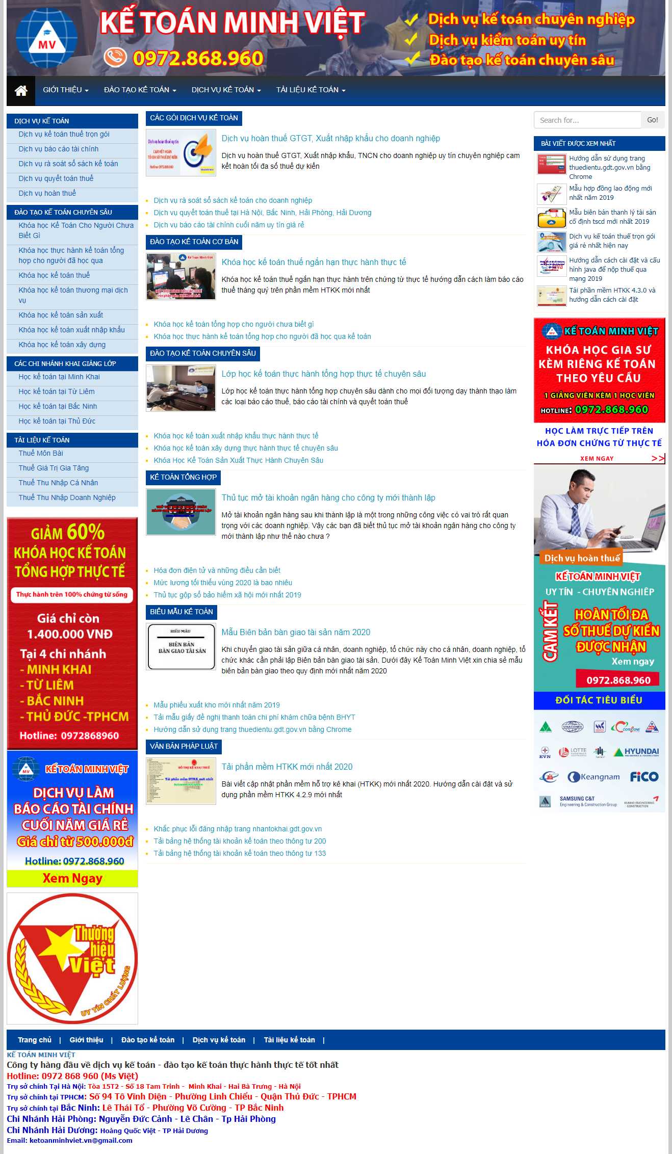 Thiết kế trang Web công ty kế toán - ketoanminhviet.vn