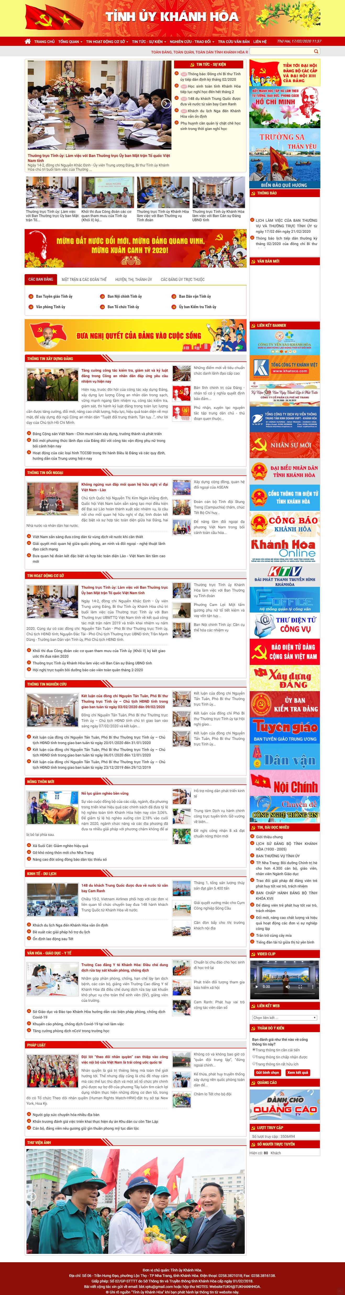 Thiết kế trang Web cơ quan đoàn thể - tinhuykhanhhoa.vn