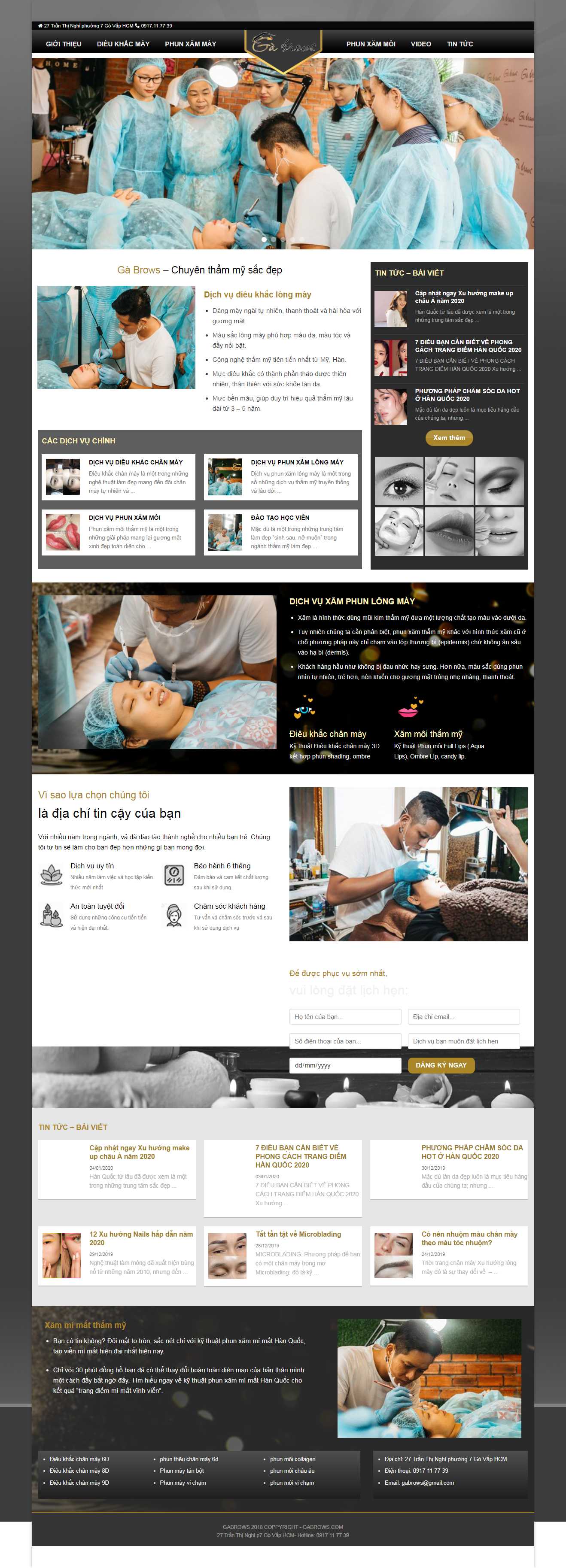 Thiết kế trang Web dịch vụ phun săm - gabrows.com