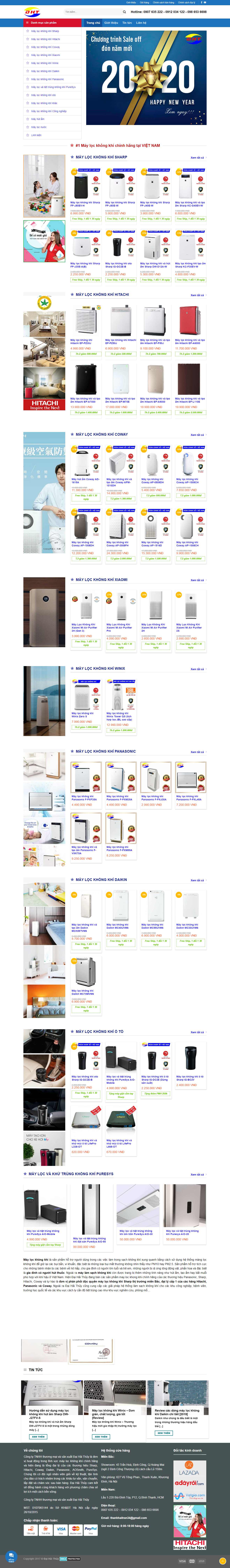 Thiết kế trang Web máy lọc khí - daihaithuy.vn