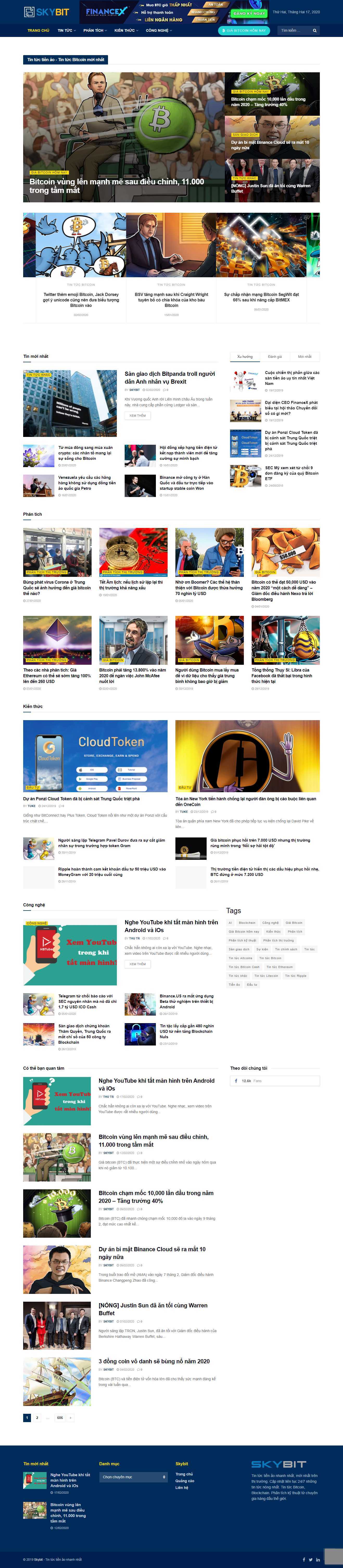 Thiết kế trang Web tiền ảo - skybit.info