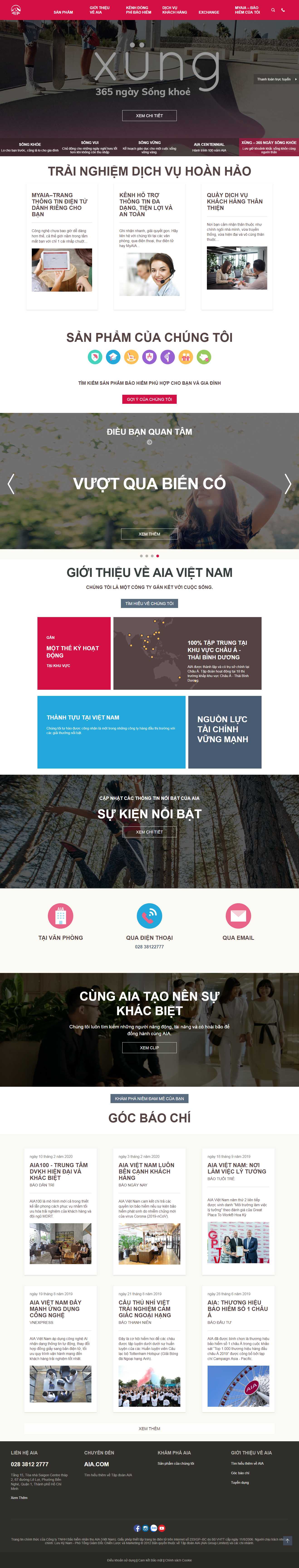 Thiết kế trang Web công ty bảo hiểm - www.aia.com.vn