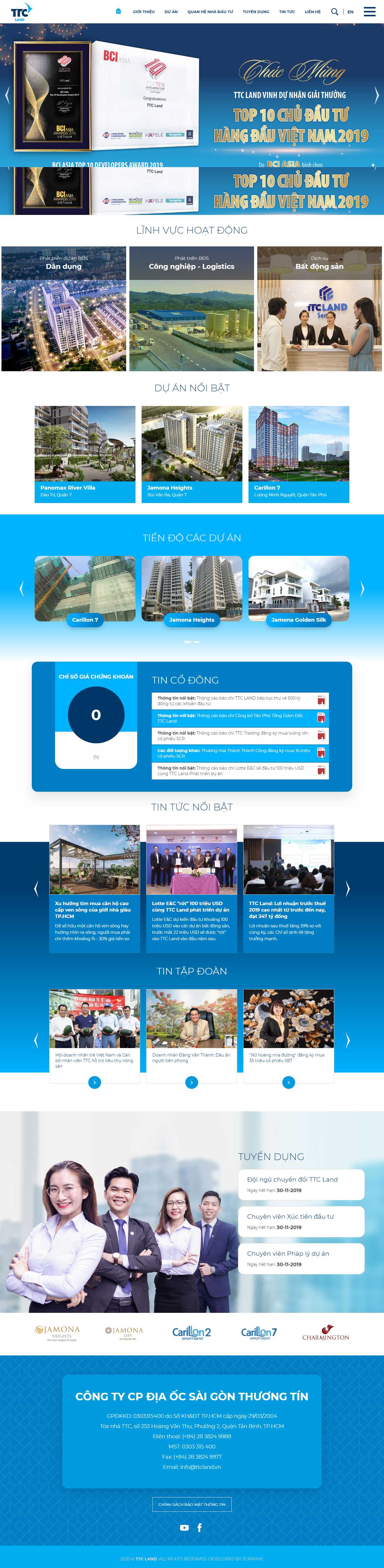 Thiết kế trang Web dự án bds - ttcland.vn