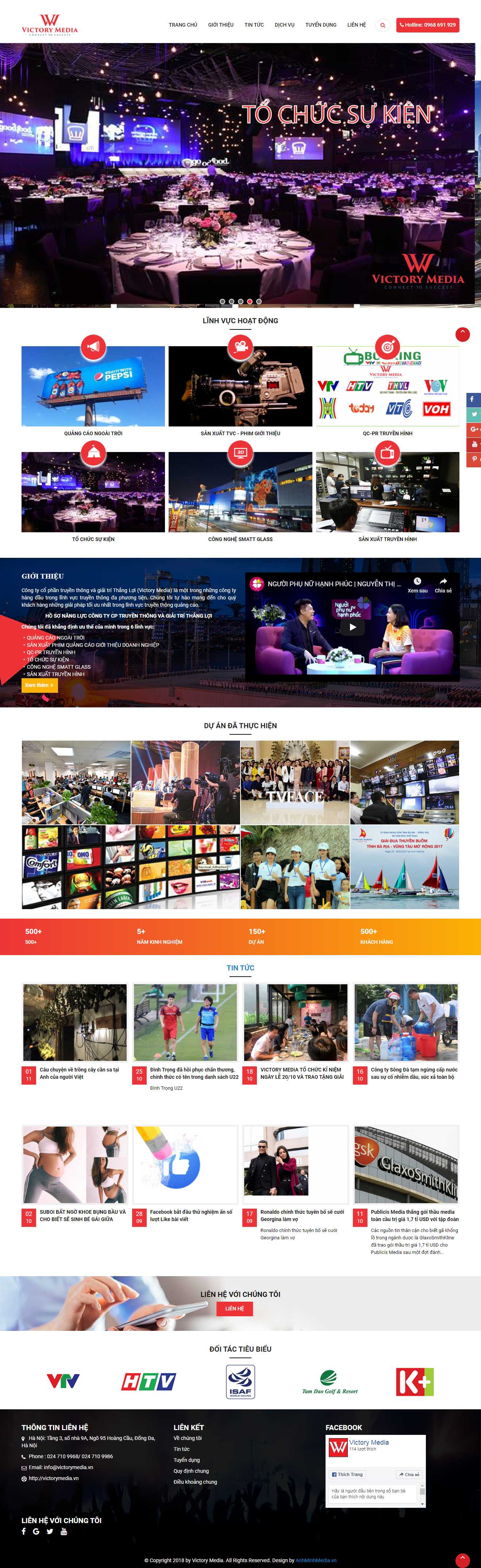 Thiết kế trang Web quảng cáo tvc - victorymedia.vn