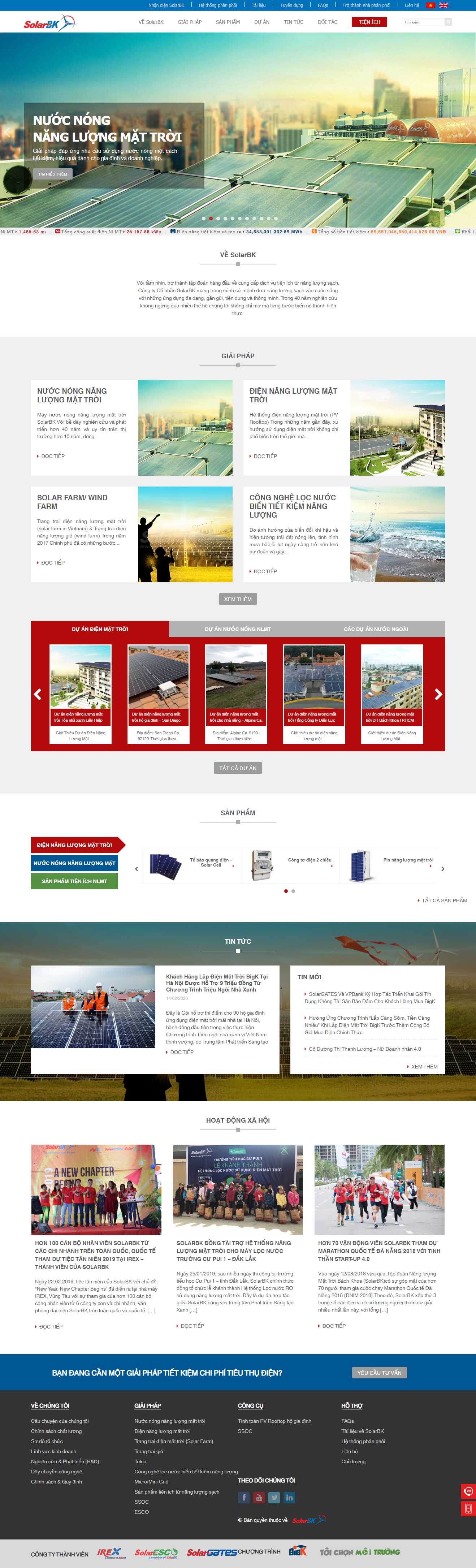 Thiết kế trang Web điện mặt trời - solarbk.vn
