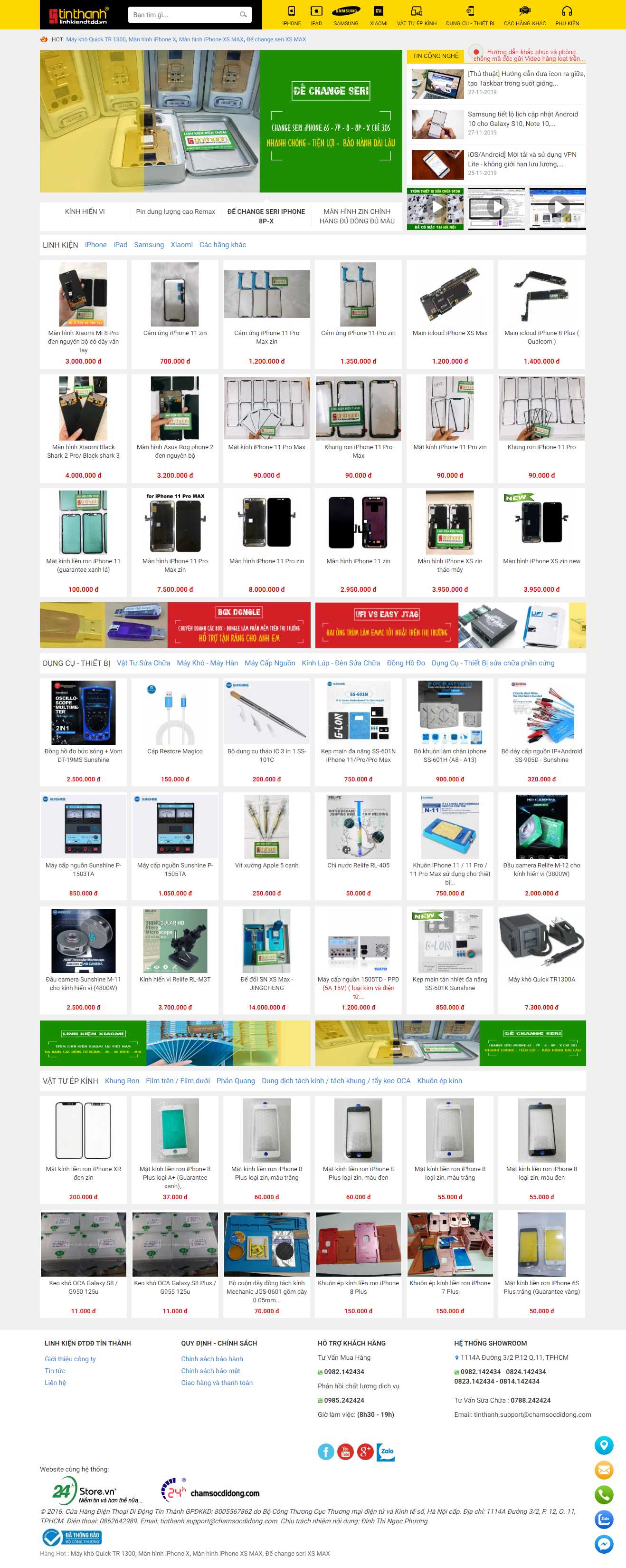 Thiết kế trang Web linh kiện điện thoại - linhkiendtdd.vn