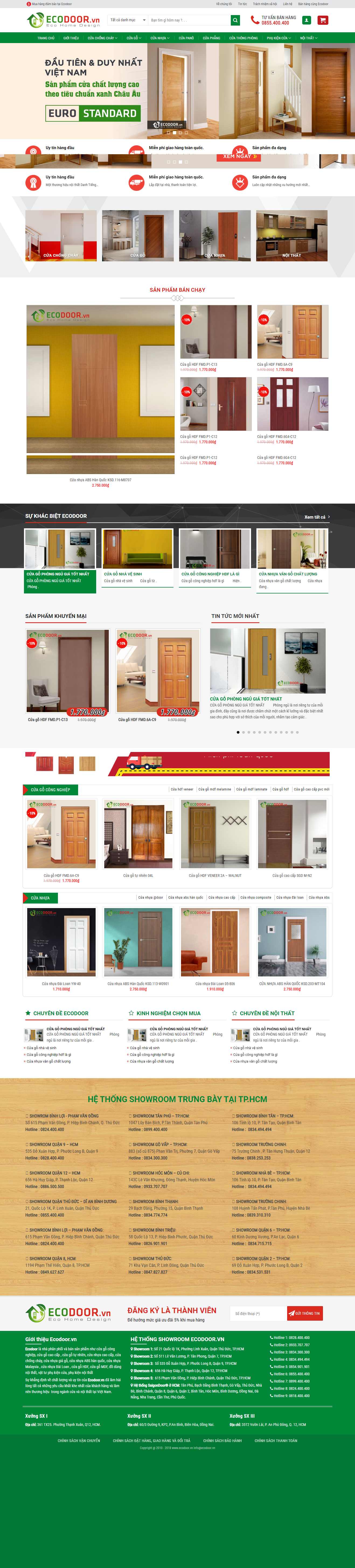 Thiết kế trang Web cửa nhựa - ecodoor.vn