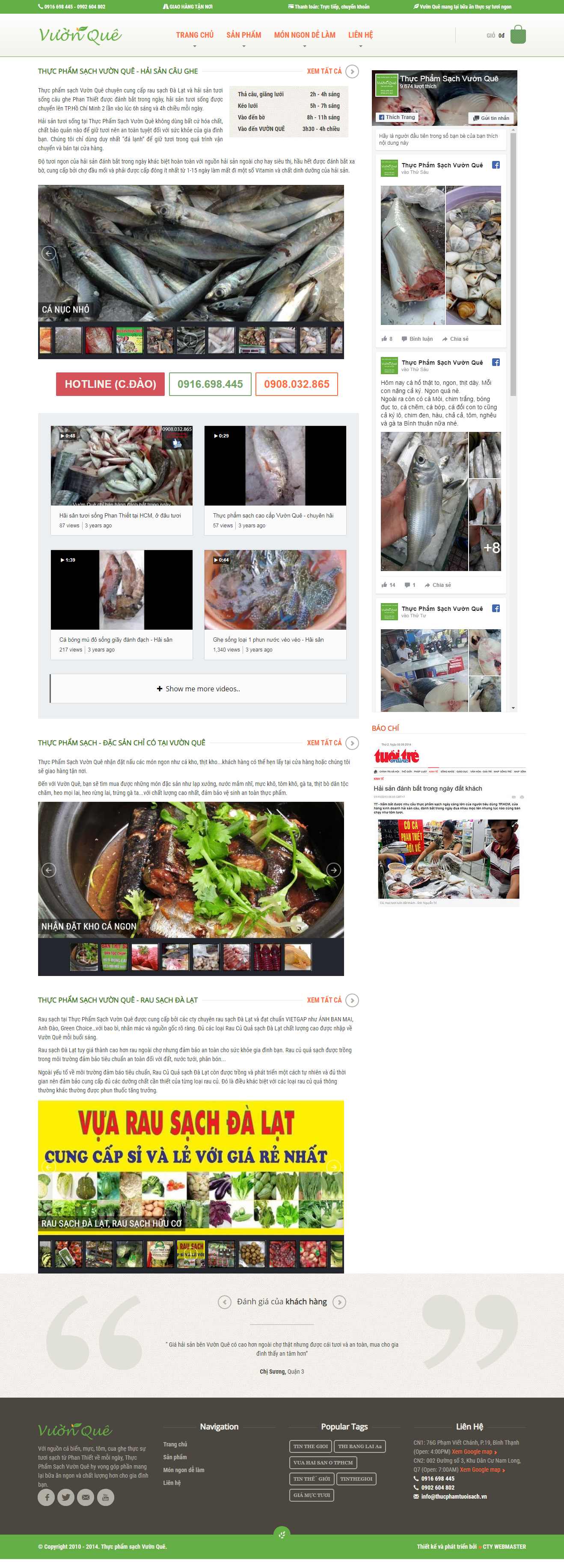 Thiết kế trang Web bán rau sạch online - www.thucphamtuoisach.vn