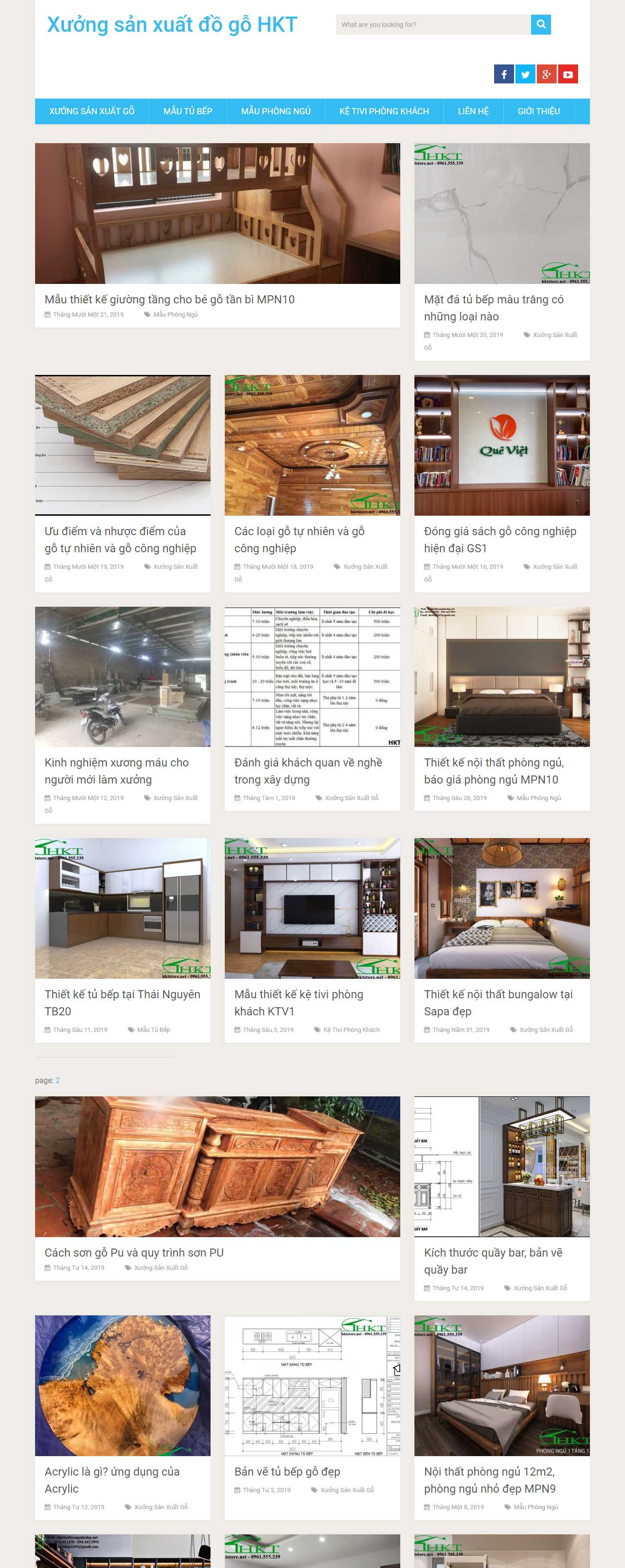 Thiết kế trang Web xưởng đồ gỗ - hktstore.net