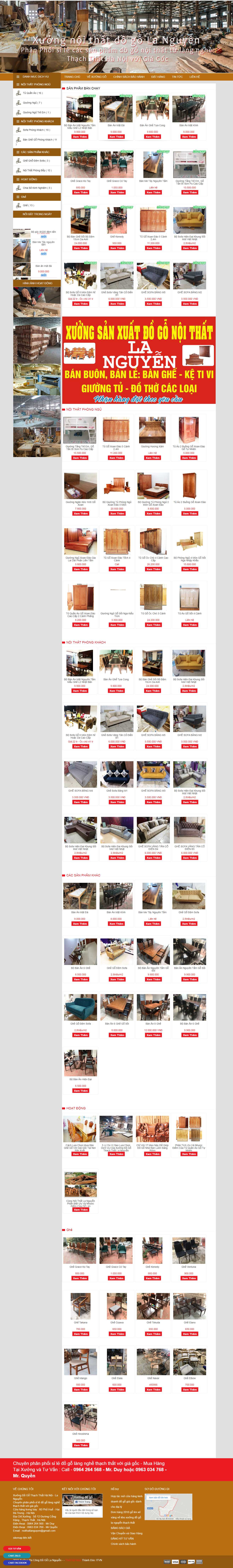 Thiết kế trang Web xưởng đồ gỗ - xuongdogothachthat.com
