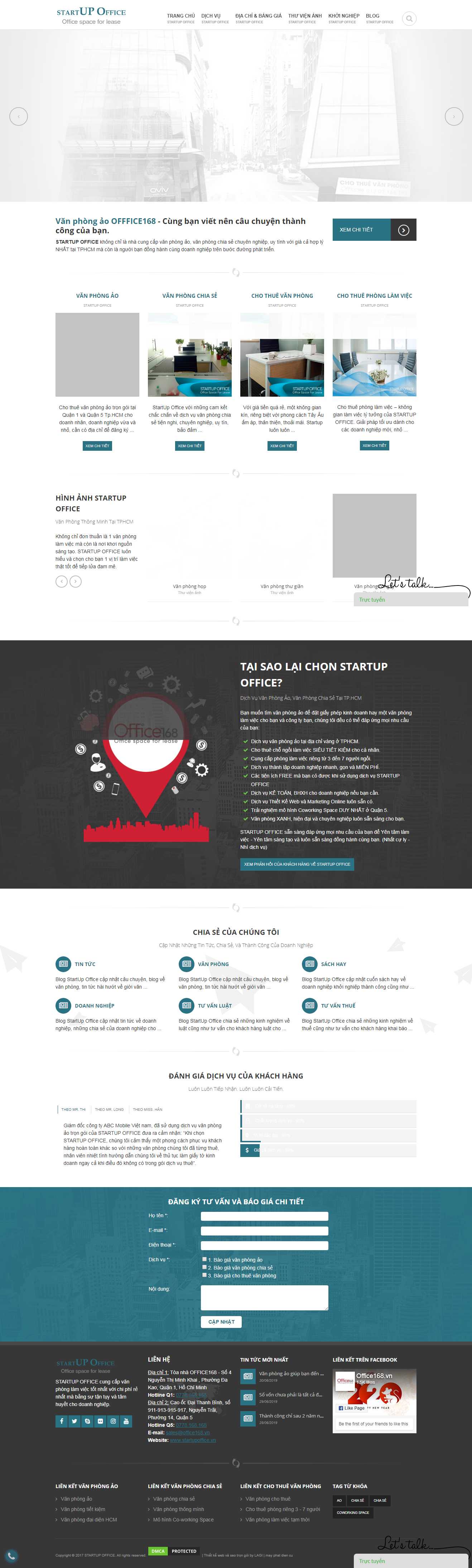 Thiết kế trang Web văn phòng ảo - www.startupoffice.vn