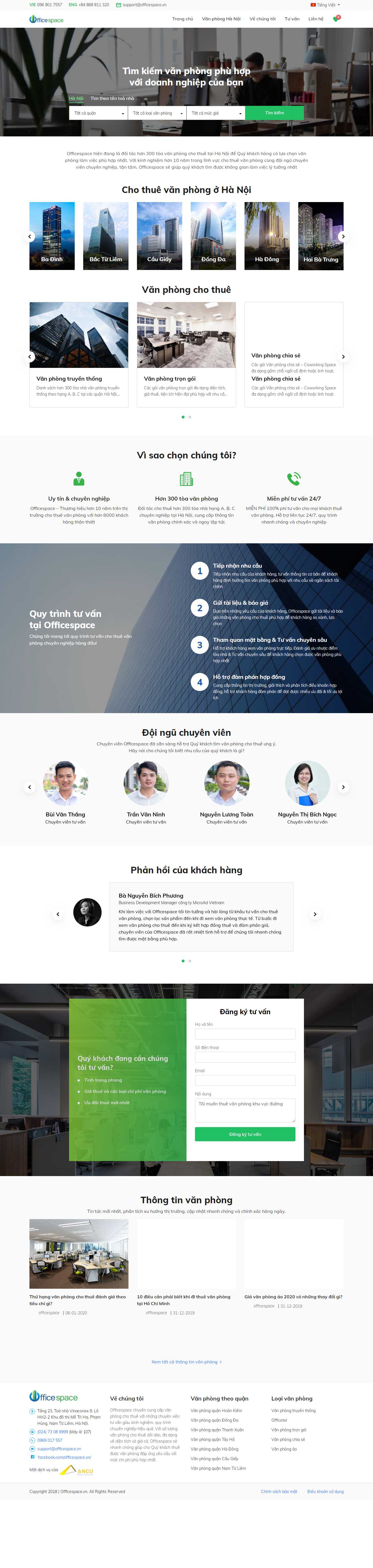 Thiết kế trang Web văn phòng ảo - officespace.vn