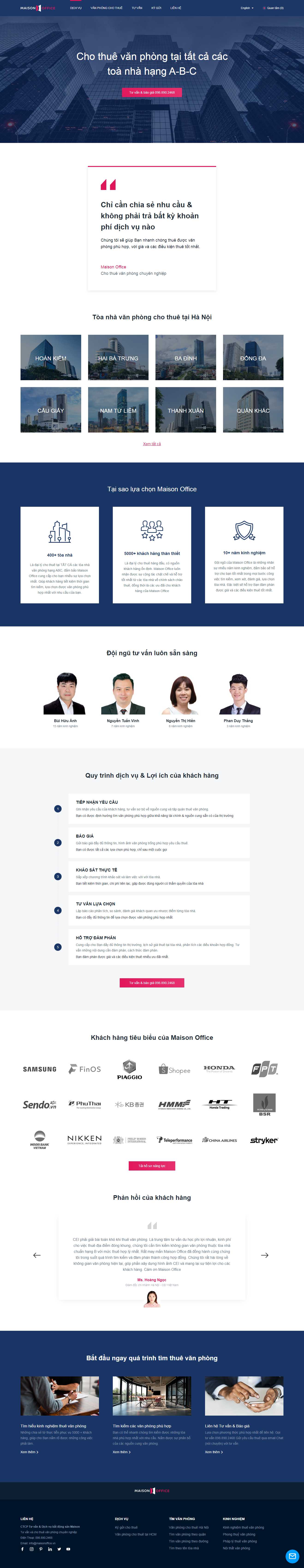 Thiết kế trang Web cho thuê văn phòng - maisonoffice.vn
