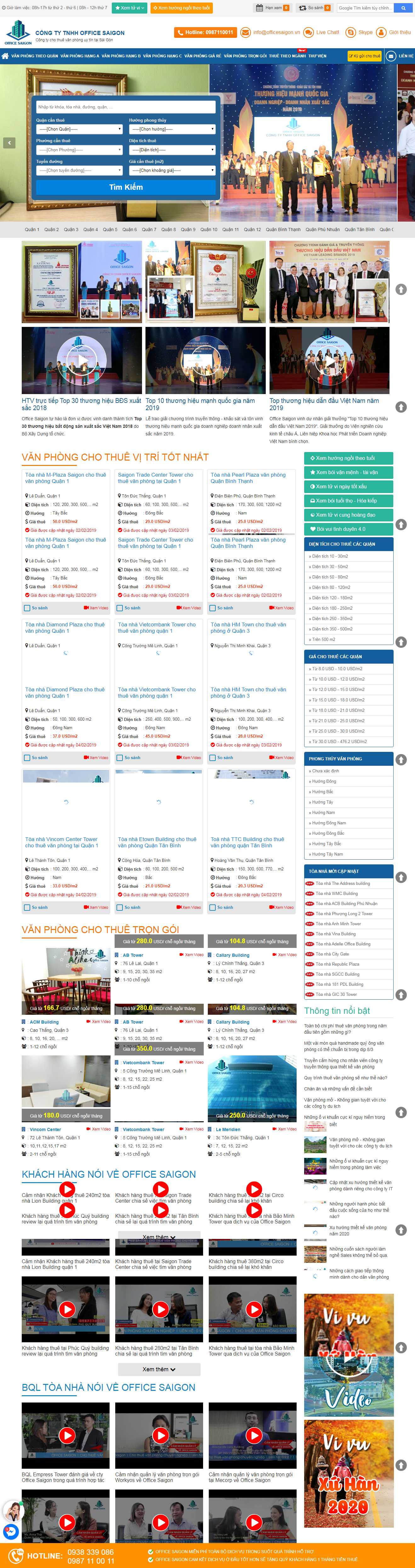 Thiết kế trang Web cho thuê văn phòng - www.officesaigon.vn