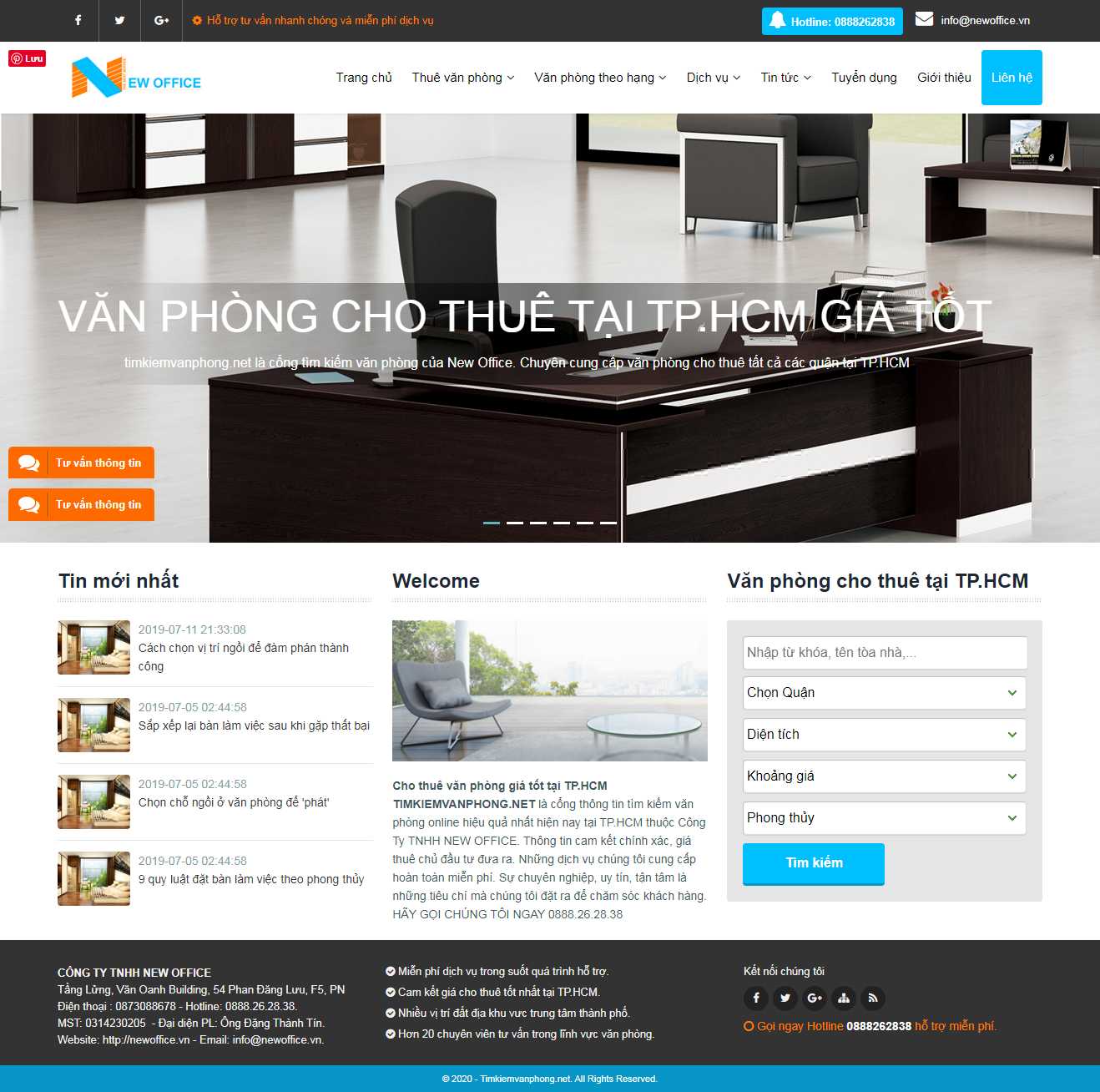 Thiết kế trang Web cho thuê văn phòng - timkiemvanphong.net