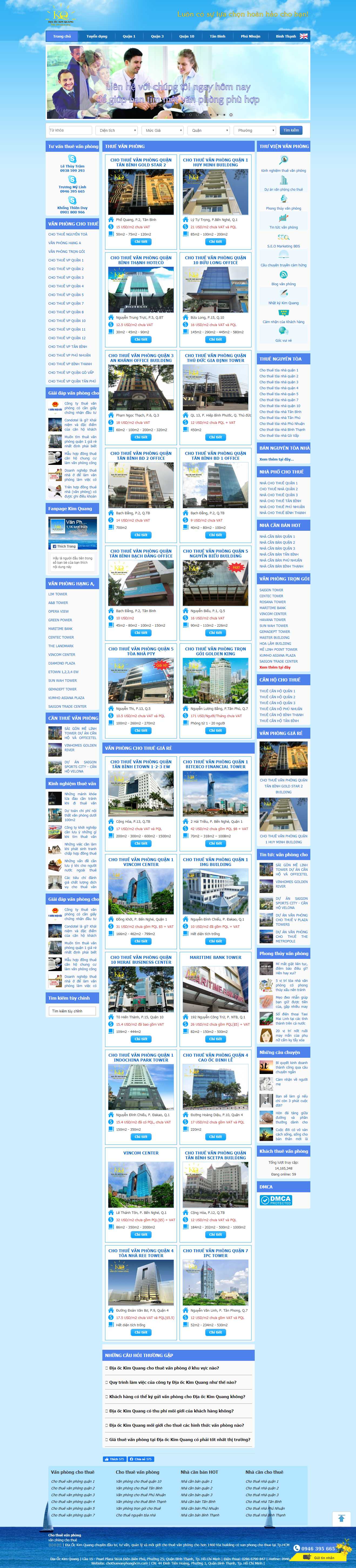 Thiết kế trang Web cho thuê văn phòng - chothuevanphonghcm.com