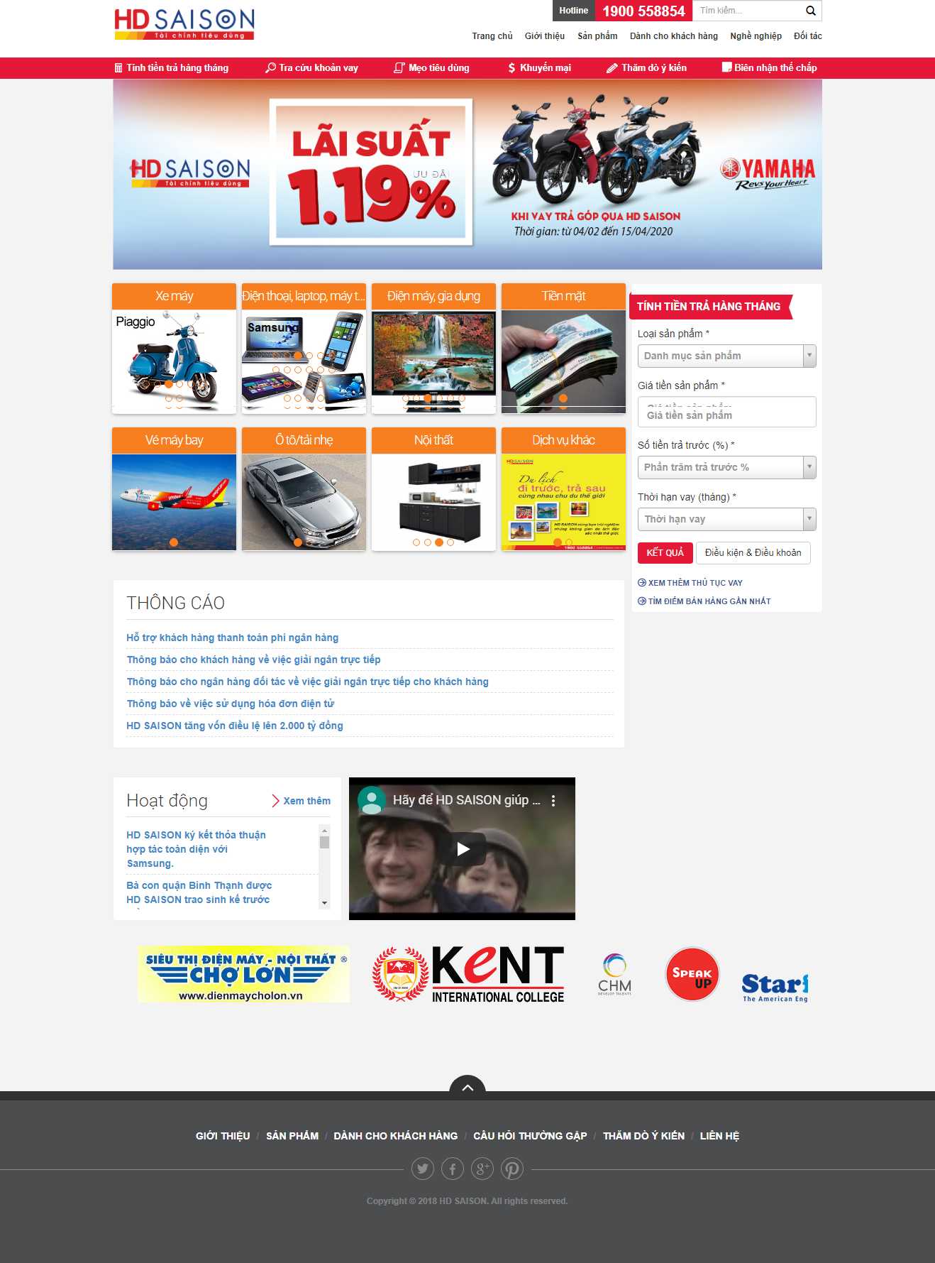 Thiết kế trang Web công ty tài chính - www.hdsaison.com.vn