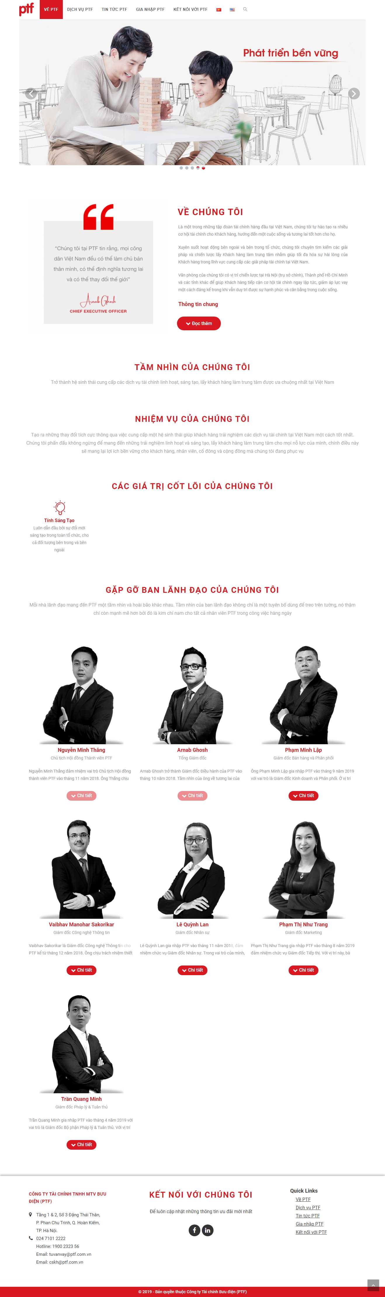 Thiết kế trang Web công ty tài chính - www.ptf.com.vn