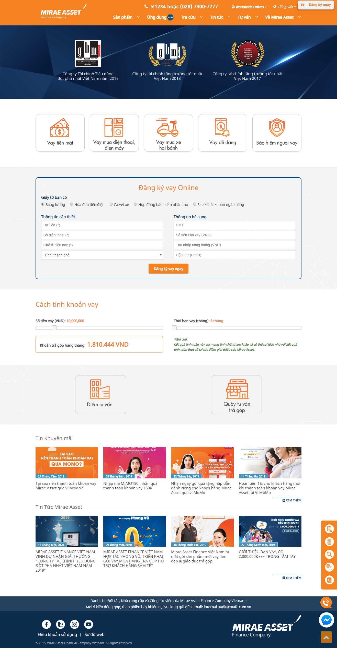 Thiết kế trang Web công ty tài chính - mafc.com.vn
