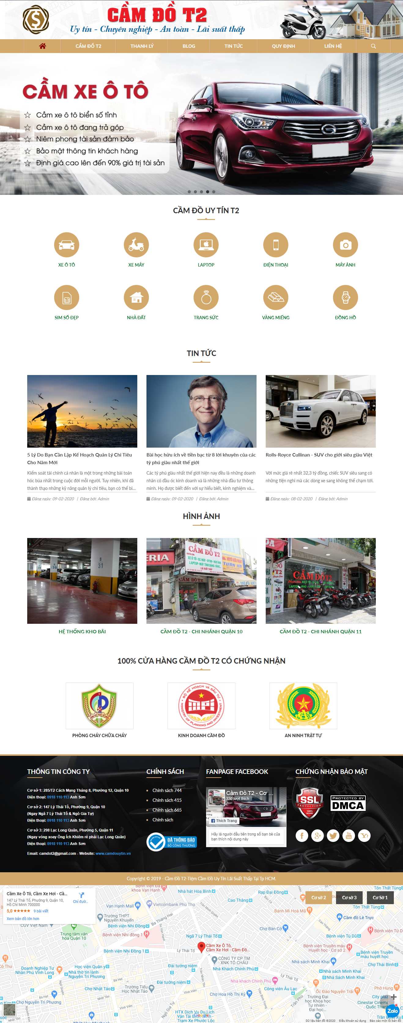 Thiết kế trang Web dịch vụ cầm đồ - camdouytin.vn