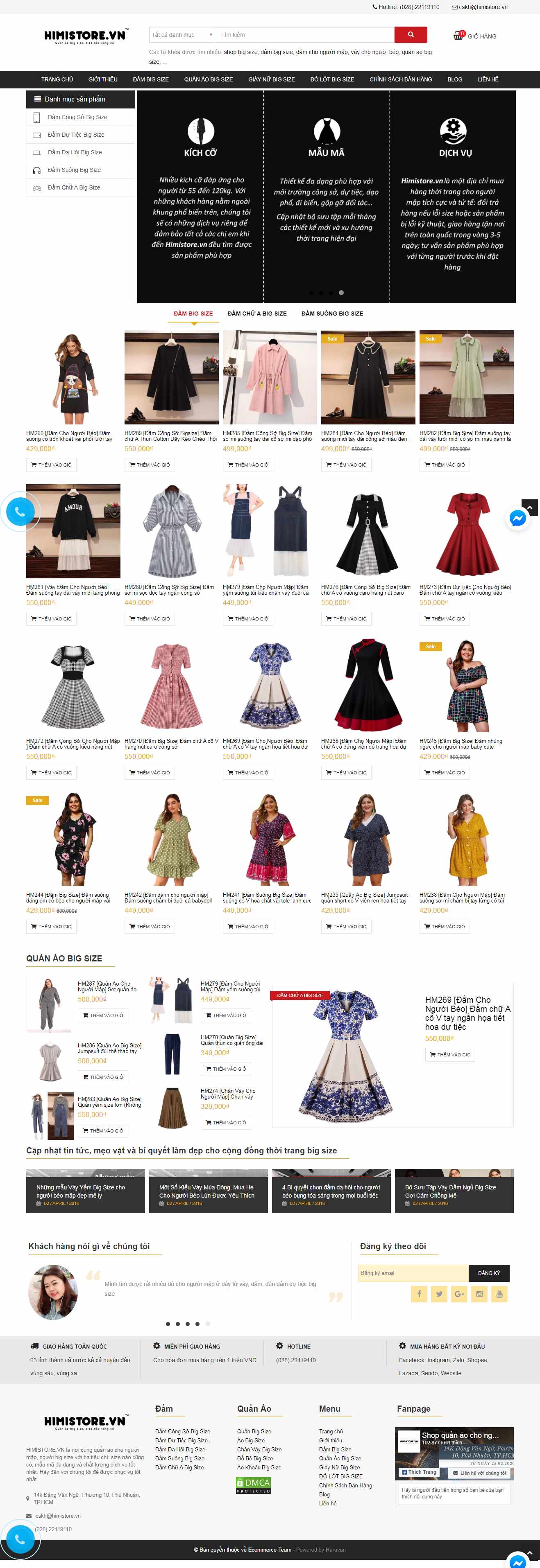 Thiết kế trang Web shop quần áo - himistore.vn