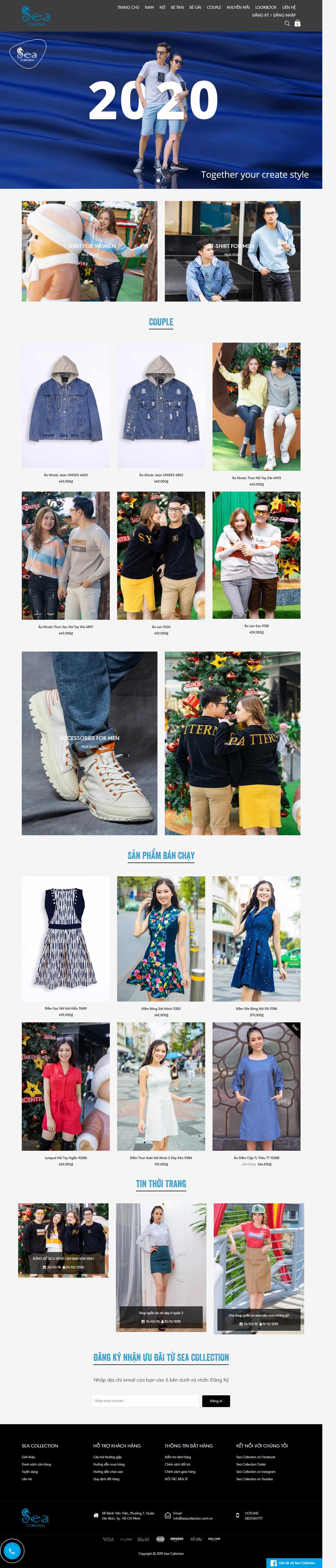 Thiết kế trang Web shop quần áo - seacollection.com.vn