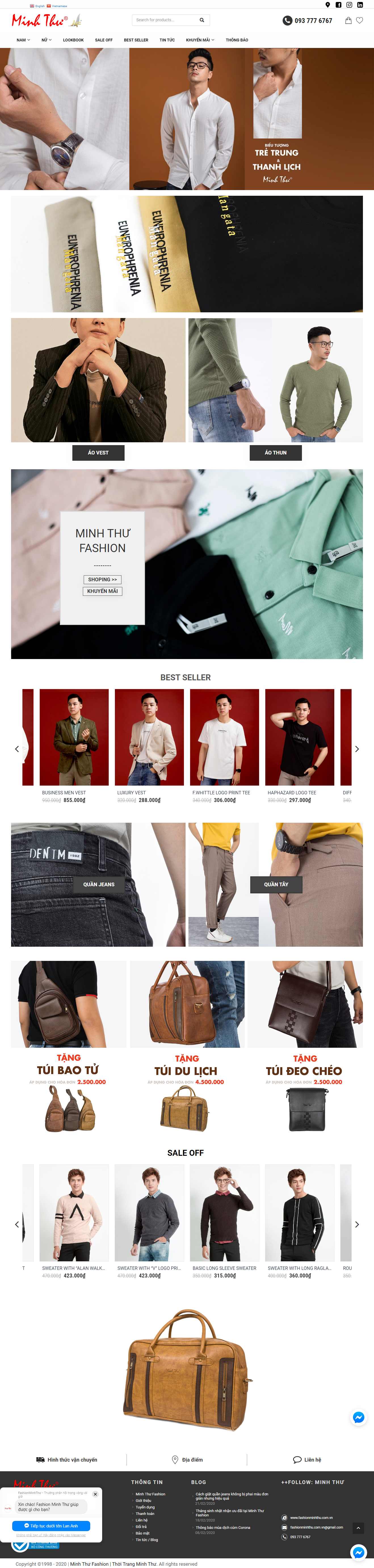 Thiết kế trang Web shop quần áo - fashionminhthu.com.vn