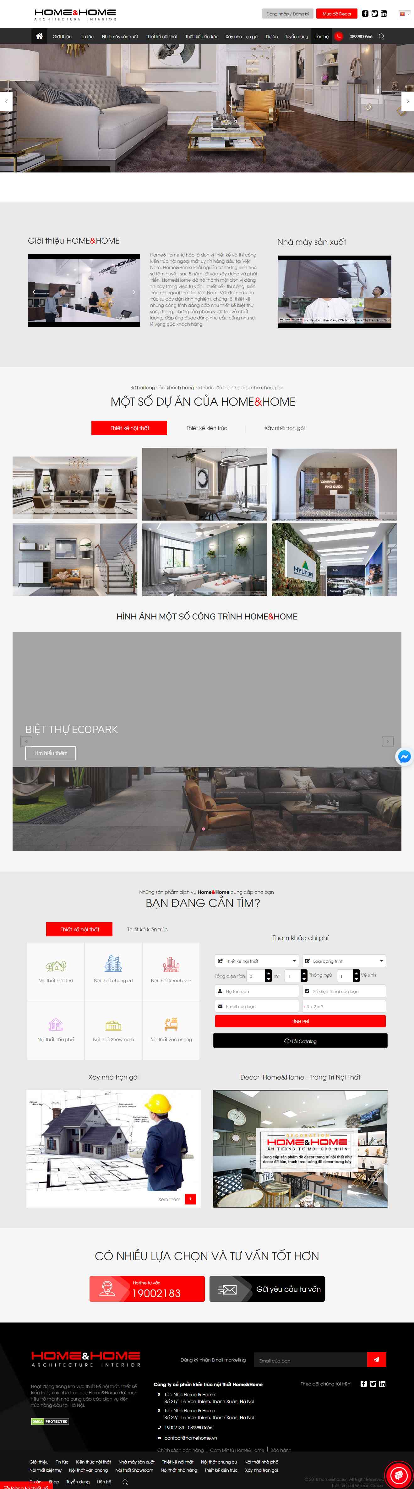Thiết kế trang Web trang trí nội thất - homehome.vn