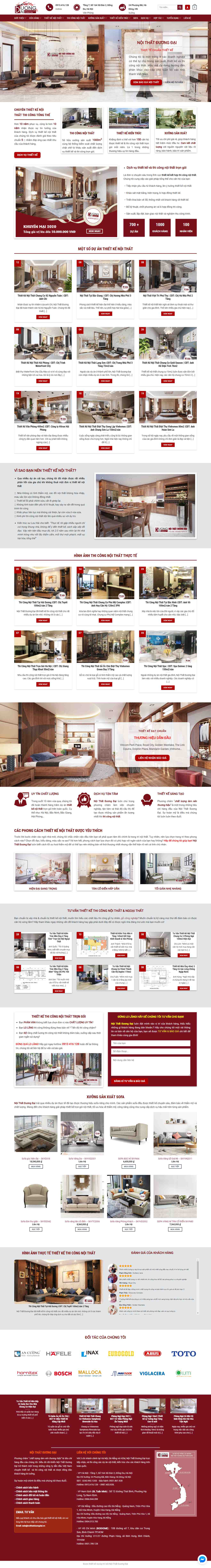 Thiết kế trang Web trang trí nội thất - noithatduongdai.vn