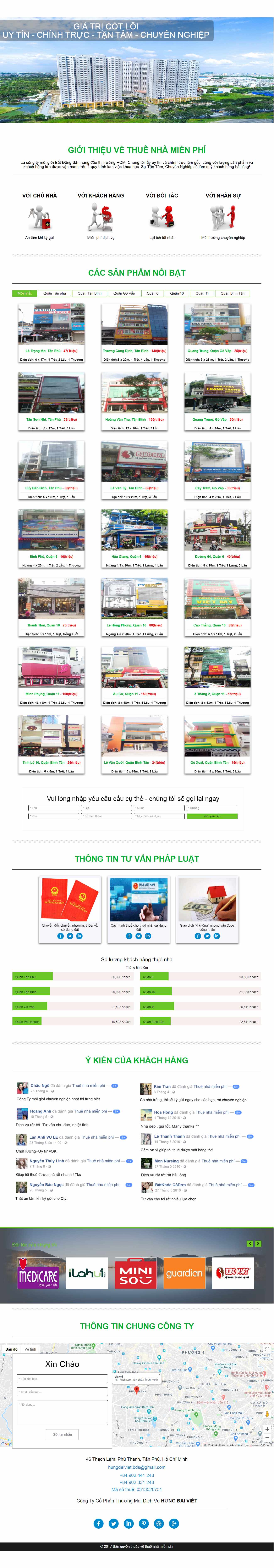 Thiết kế trang Web cho thuê nhà - thuenhamienphi.vn