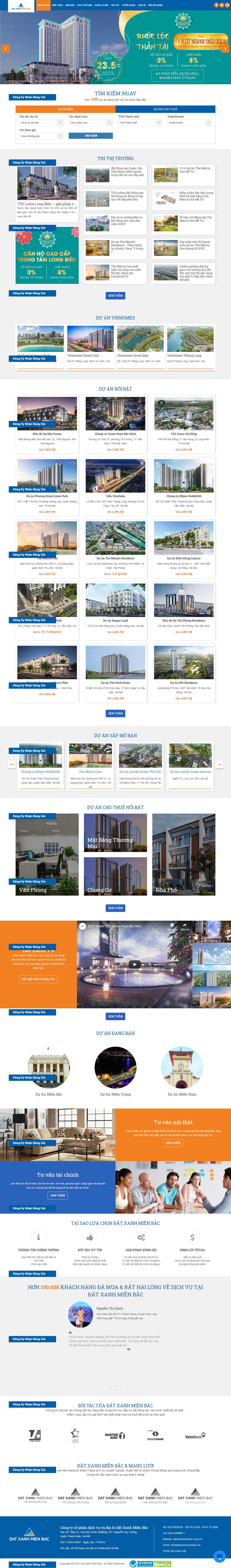 Thiết kế trang Web cho thuê nhà - datxanhmienbac.com.vn