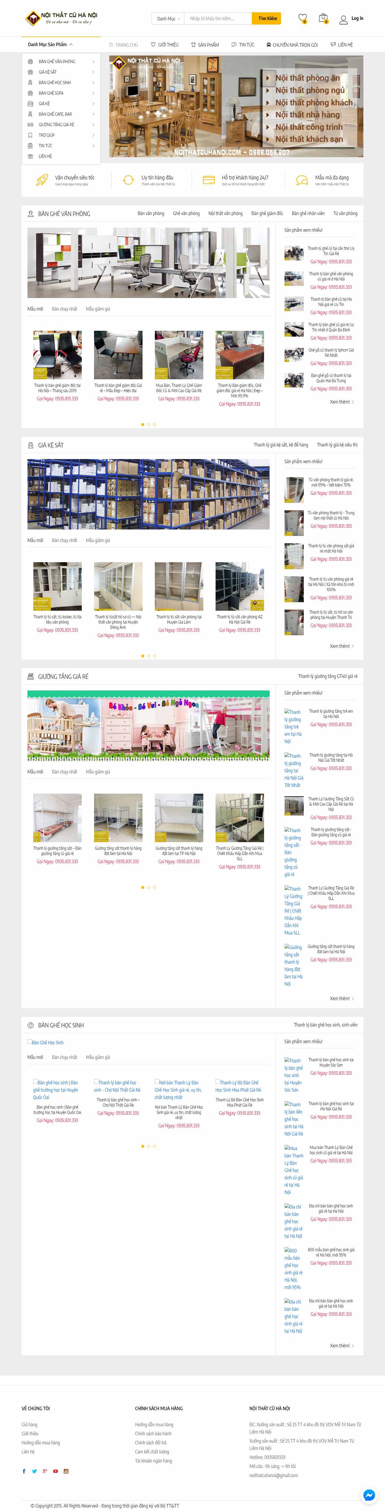 Thiết kế trang Web bàn ghế cũ - noithatcuhanoi.com