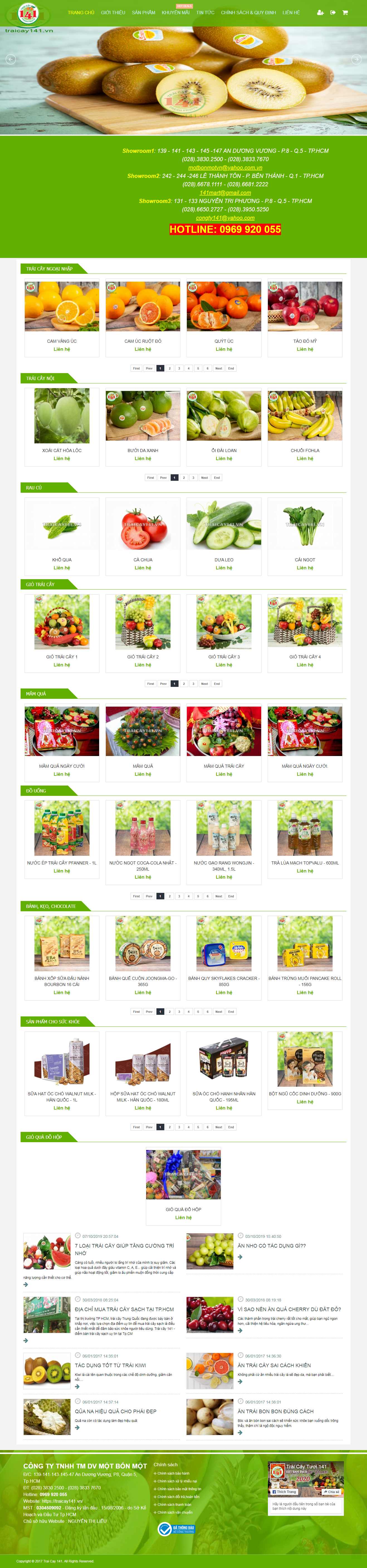 Thiết kế trang Web bán trái cây - traicay141.vn