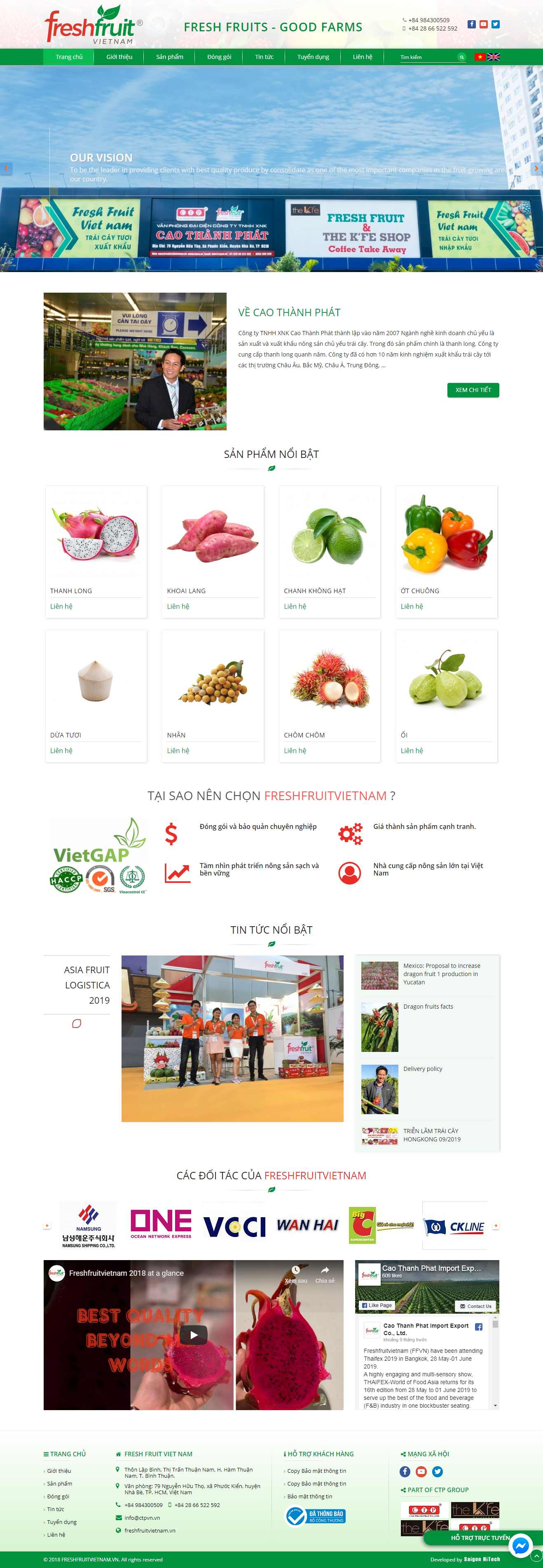 Thiết kế trang Web bán trái cây - freshfruitvietnam.vn