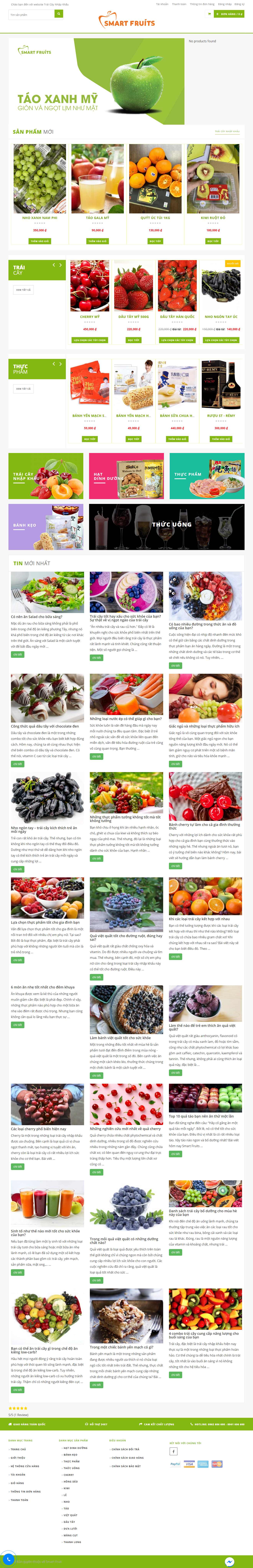 Thiết kế trang Web bán trái cây - smartfruits.vn
