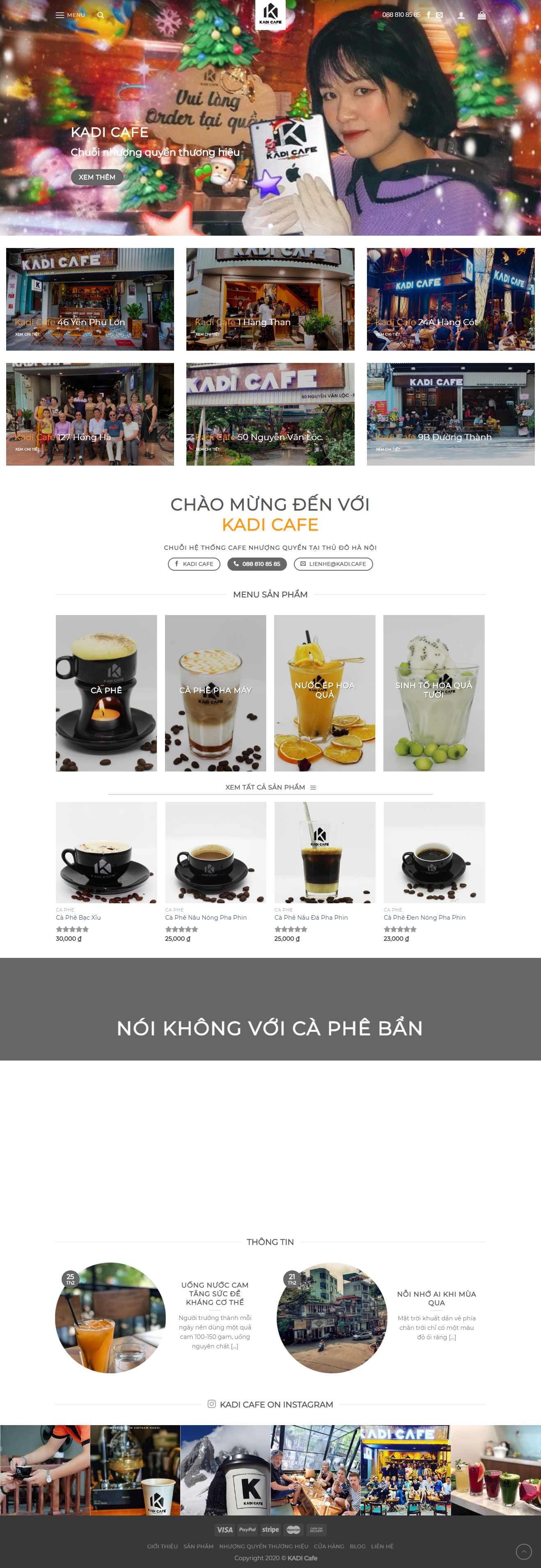 Thiết kế trang Web cafe - kadi.cafe