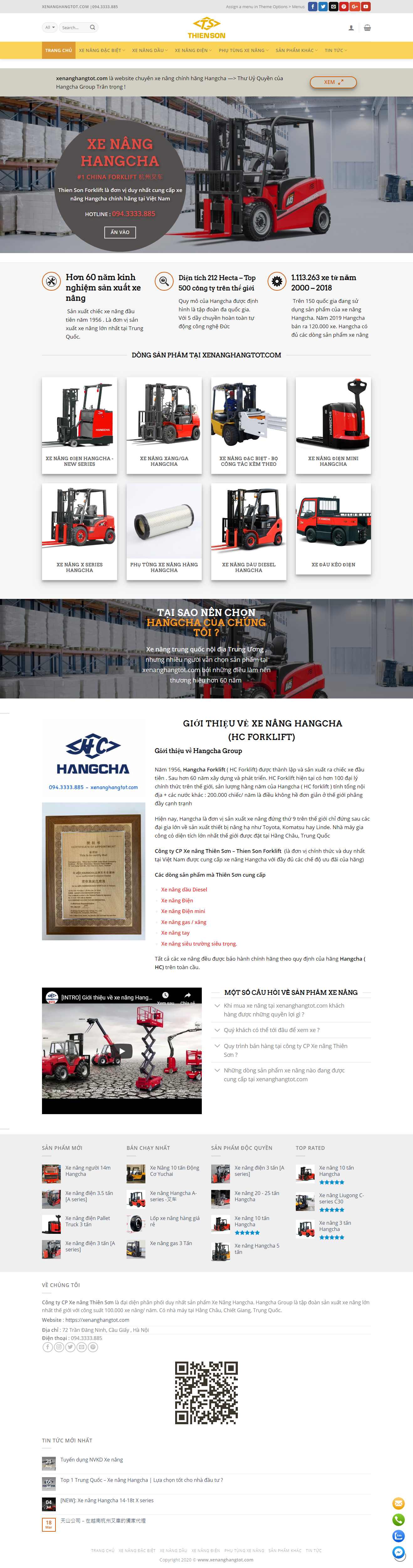 Thiết kế trang Web xe nâng hàng - xenanghangtot.com