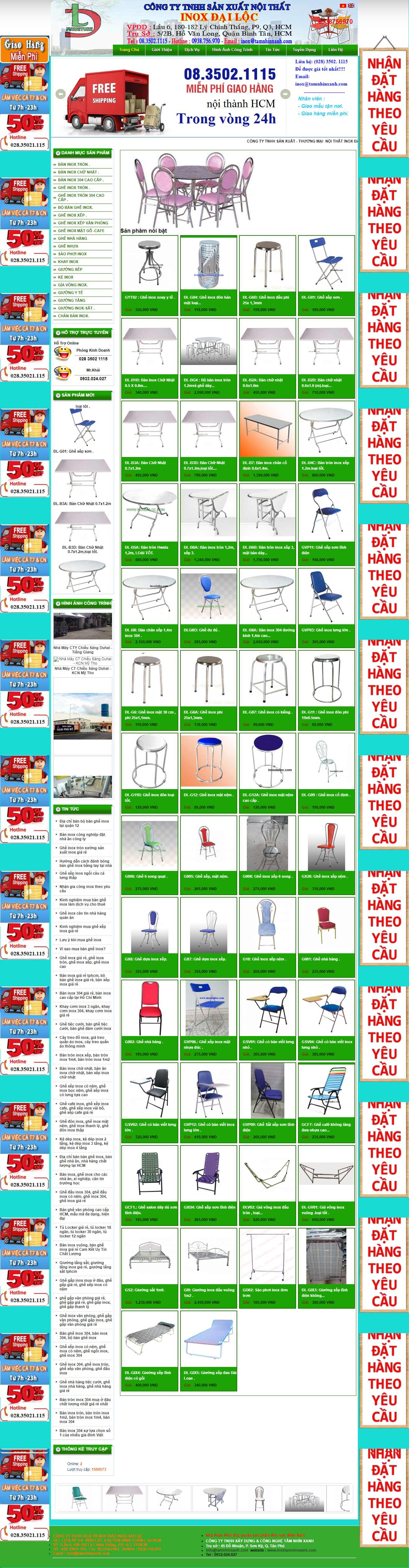 Thiết kế trang Web bán inox - inoxdailoc.com